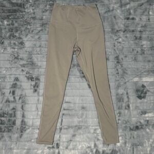 Queenieke Womens High Waisted Yoga Leggings Taupe Gray Size Medium Athletic